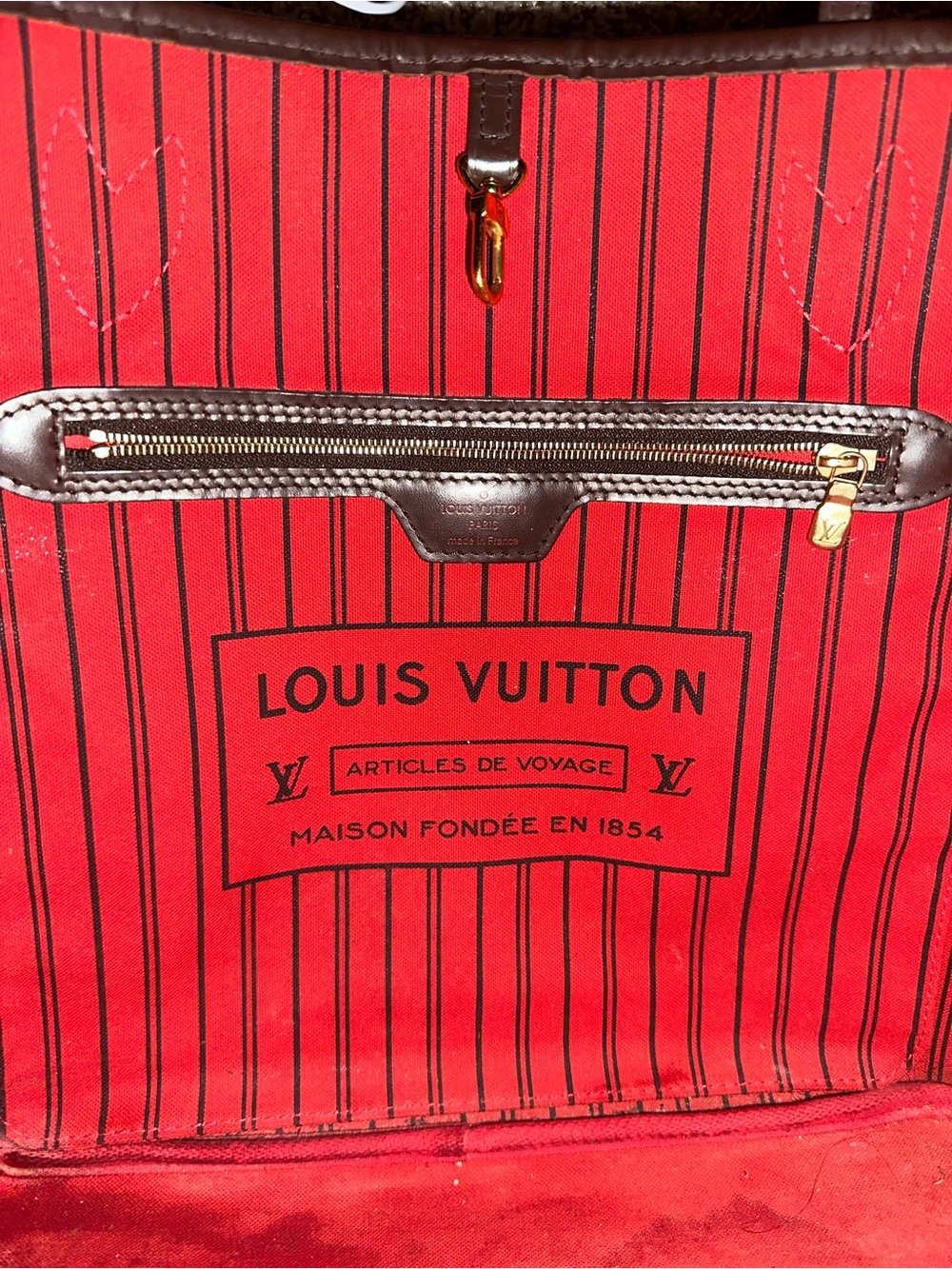 Louis Vuitton Brown Damier Ebene Canvas Tote - Picture 5 of 6